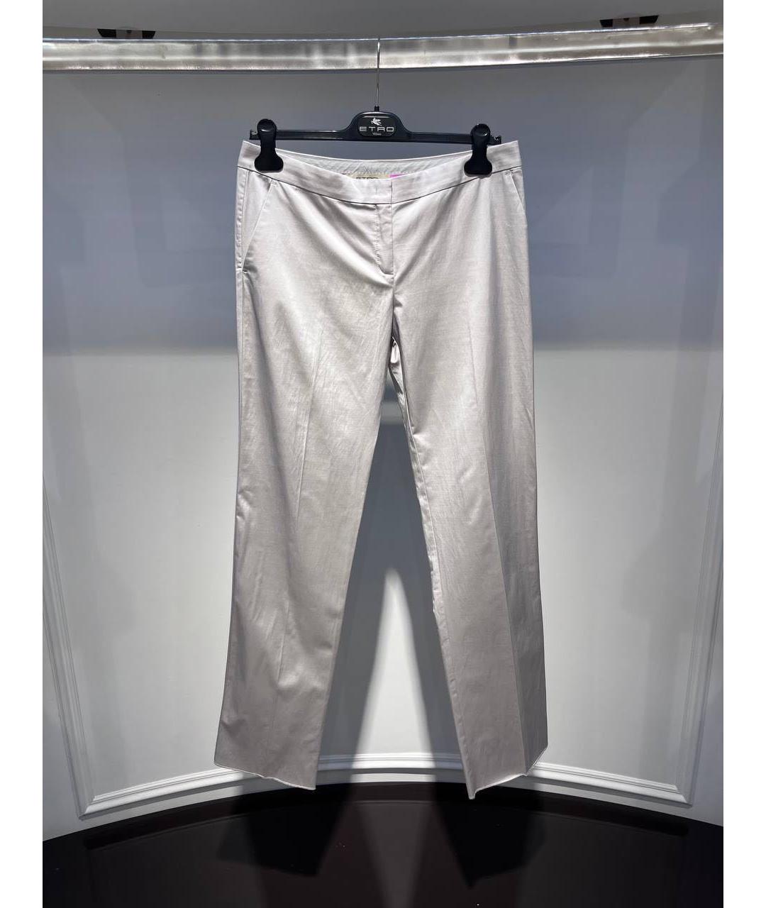 ETRO Серебряные прямые брюки, фото 3