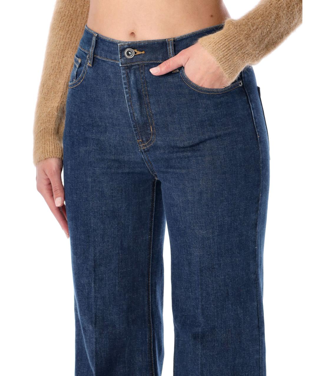 SELF-PORTRAIT Синие хлопковые джинсы клеш, фото 3