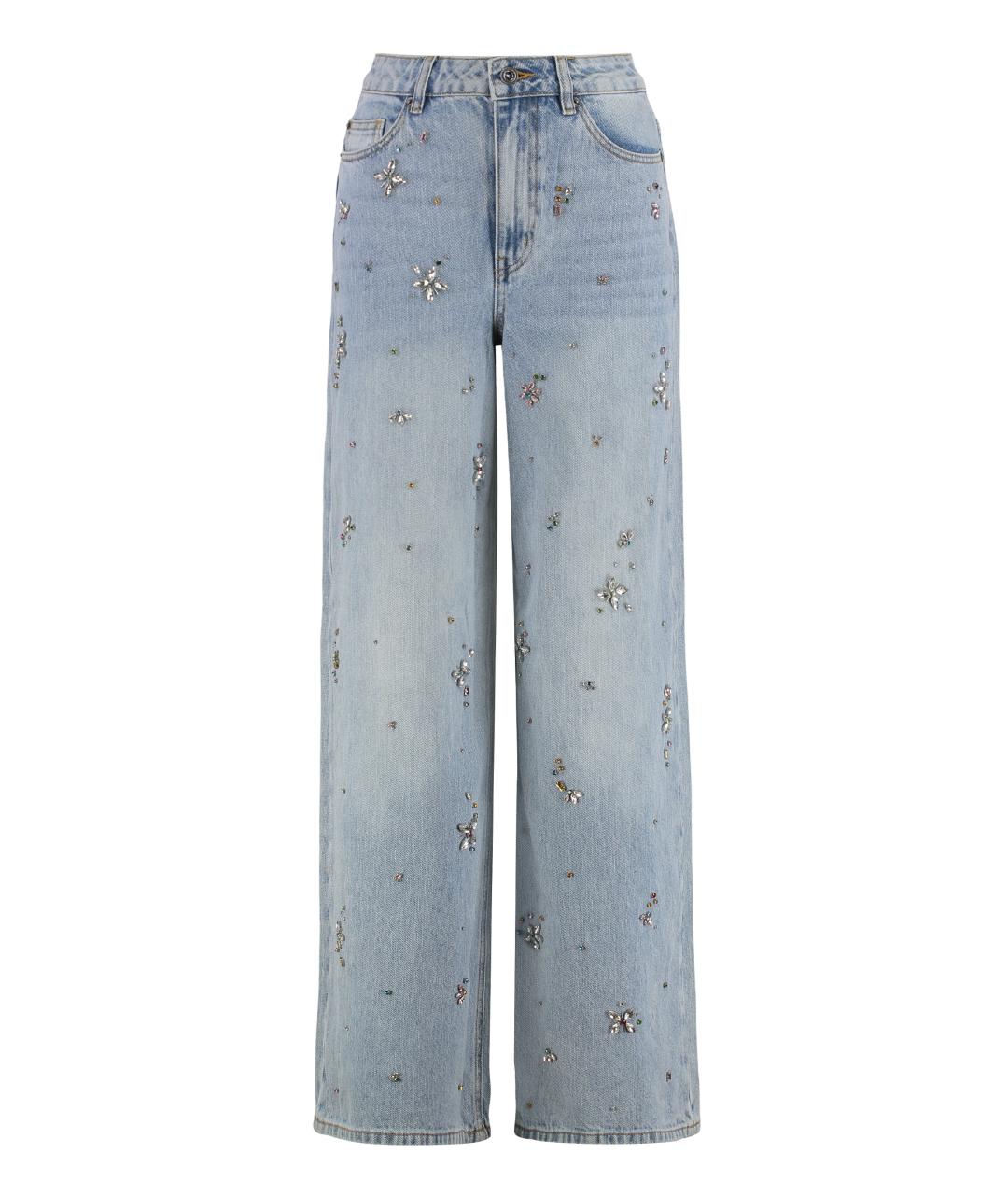 SELF-PORTRAIT Голубые хлопковые прямые джинсы, фото 1