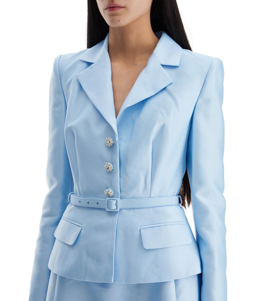 SELF-PORTRAIT Синее полиэстеровое повседневное платье, фото 4