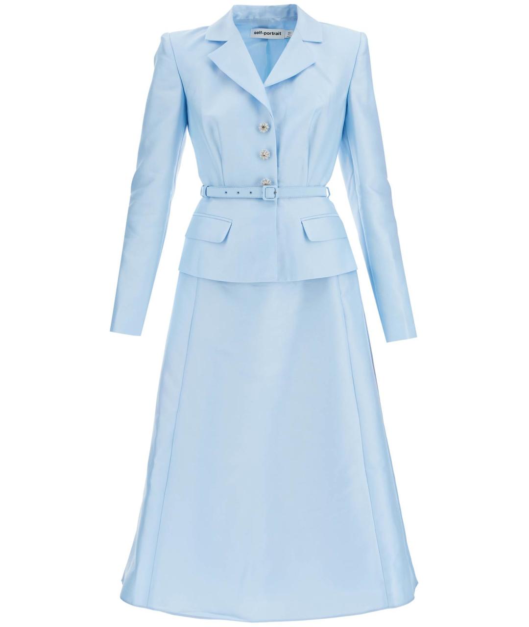 SELF-PORTRAIT Синее полиэстеровое повседневное платье, фото 1