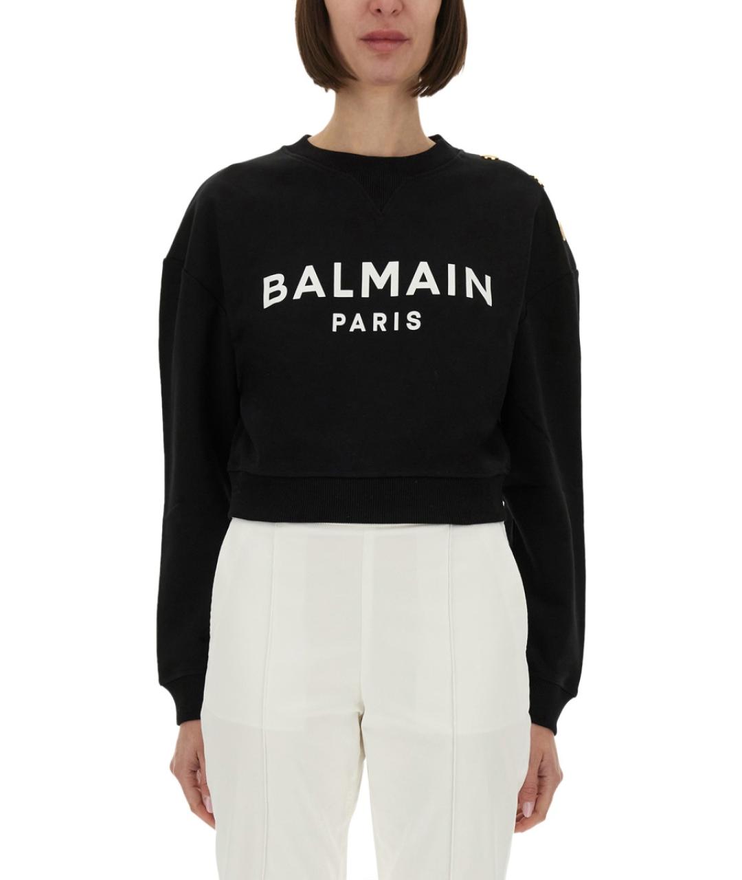 BALMAIN Черный хлопковый джемпер / свитер, фото 2
