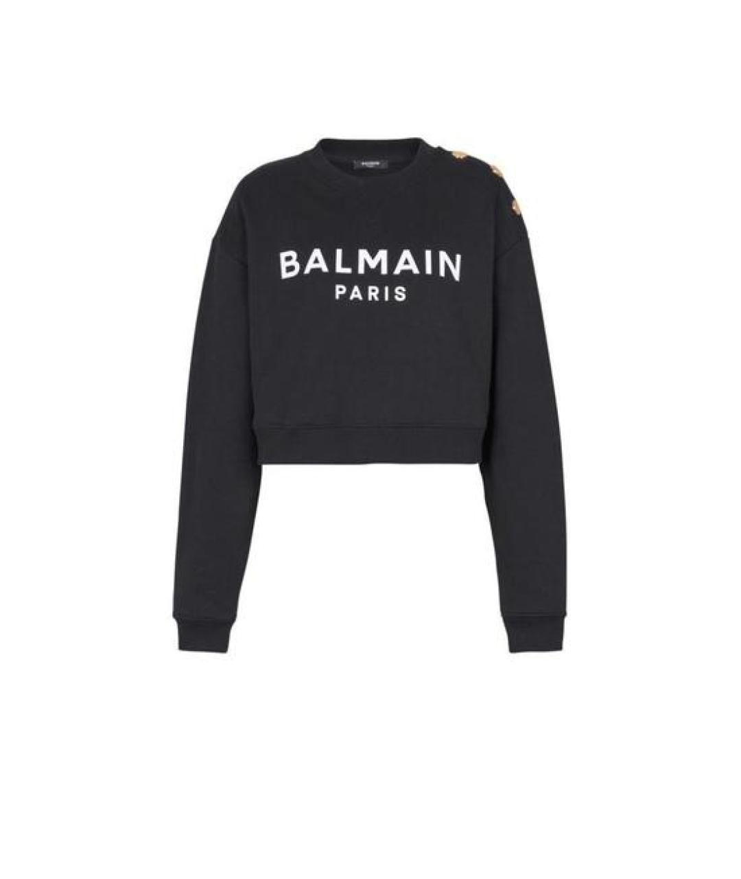BALMAIN Черный хлопковый джемпер / свитер, фото 1