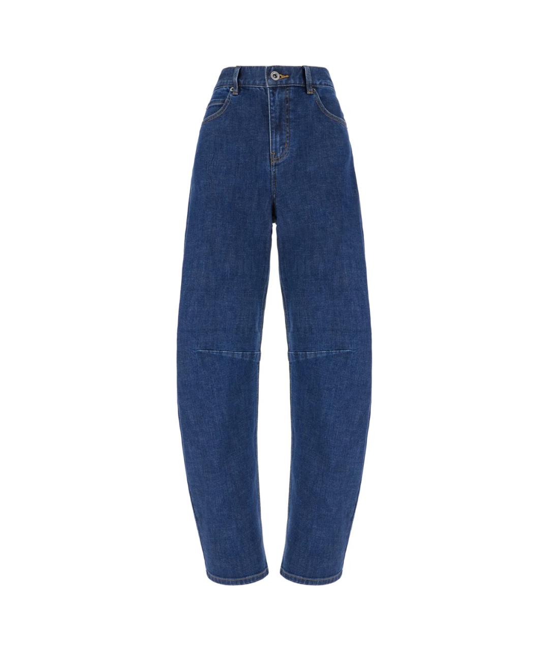 SELF-PORTRAIT Синие хлопковые прямые джинсы, фото 1