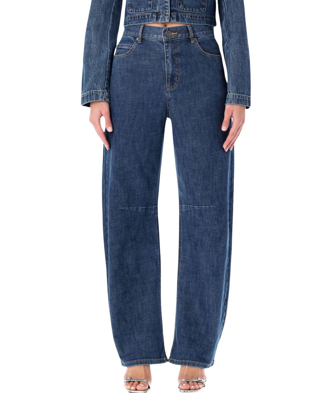 SELF-PORTRAIT Синие хлопковые прямые джинсы, фото 2