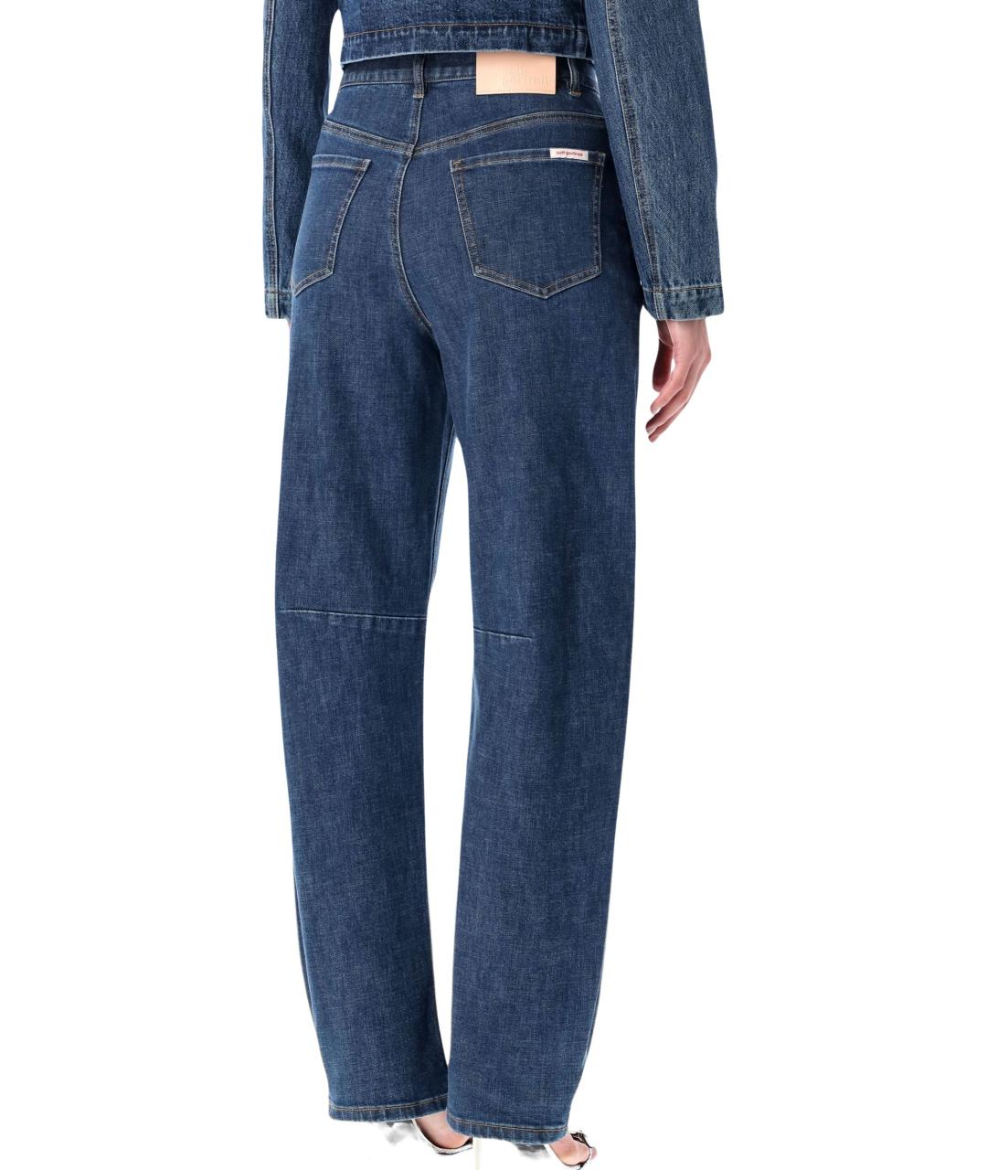 SELF-PORTRAIT Синие хлопковые прямые джинсы, фото 3