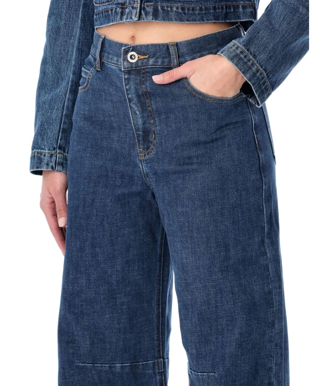 SELF-PORTRAIT Синие хлопковые прямые джинсы, фото 4