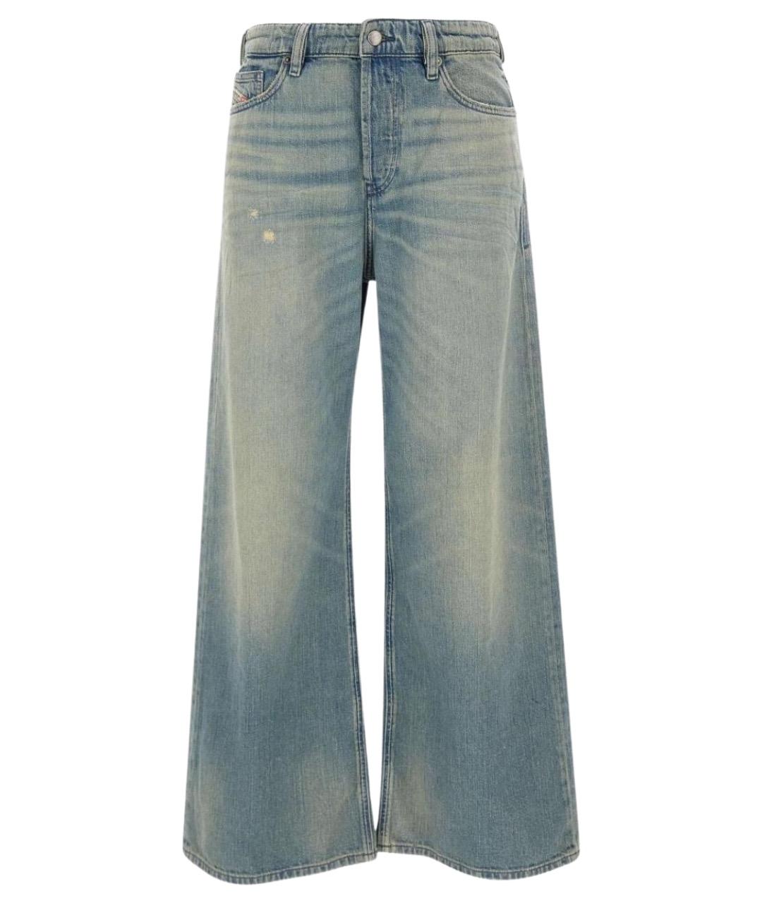 DIESEL Голубые хлопковые прямые джинсы, фото 1