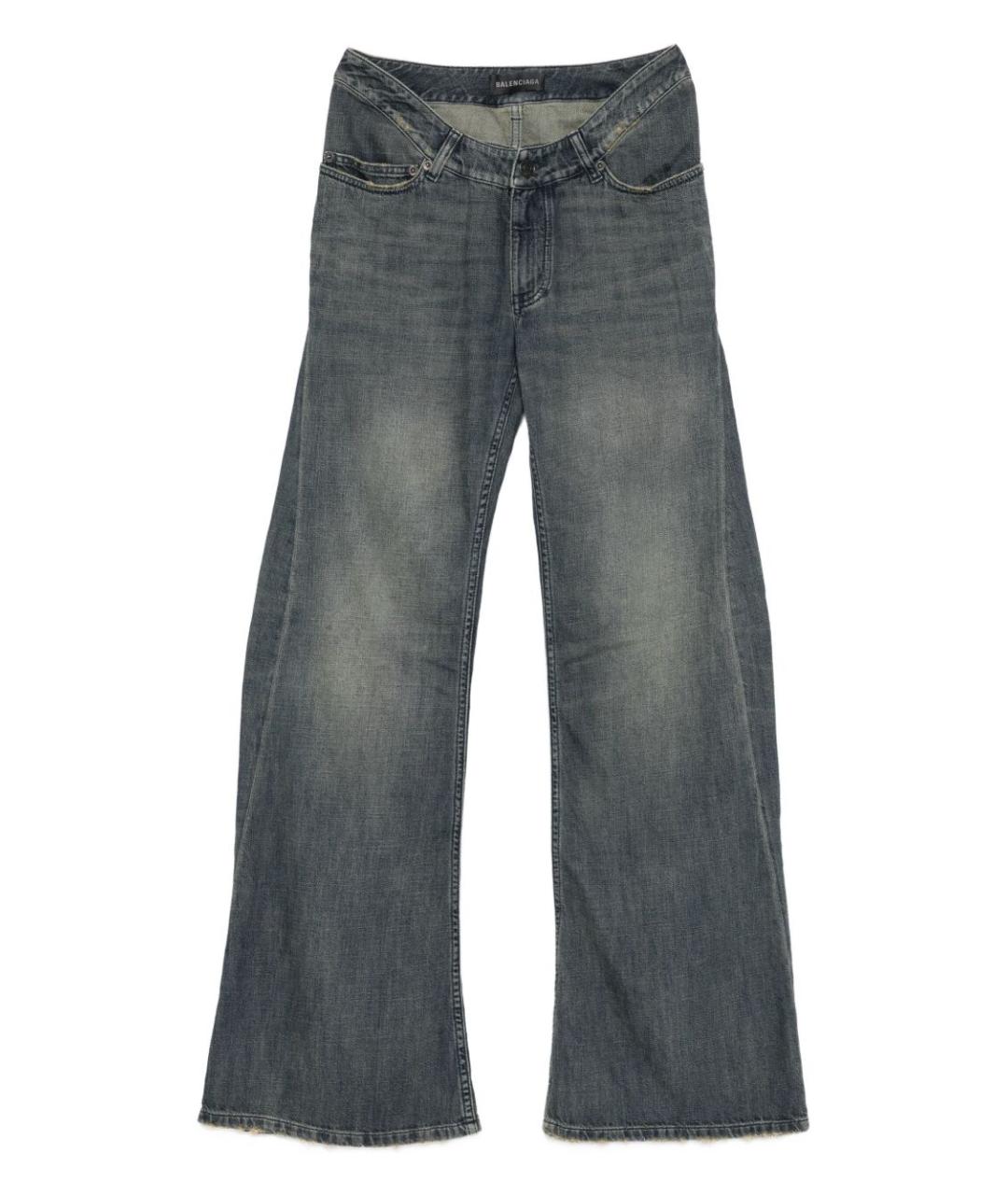 BALENCIAGA Серые хлопковые прямые джинсы, фото 1