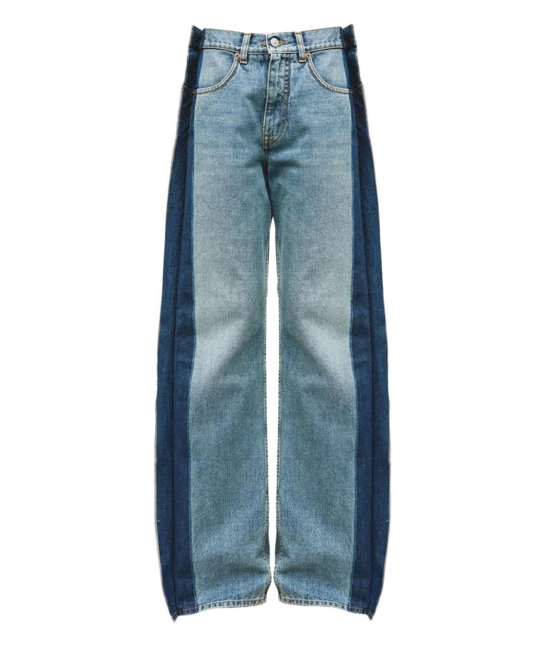 MM6 MAISON MARGIELA Синие хлопковые прямые джинсы, фото 1