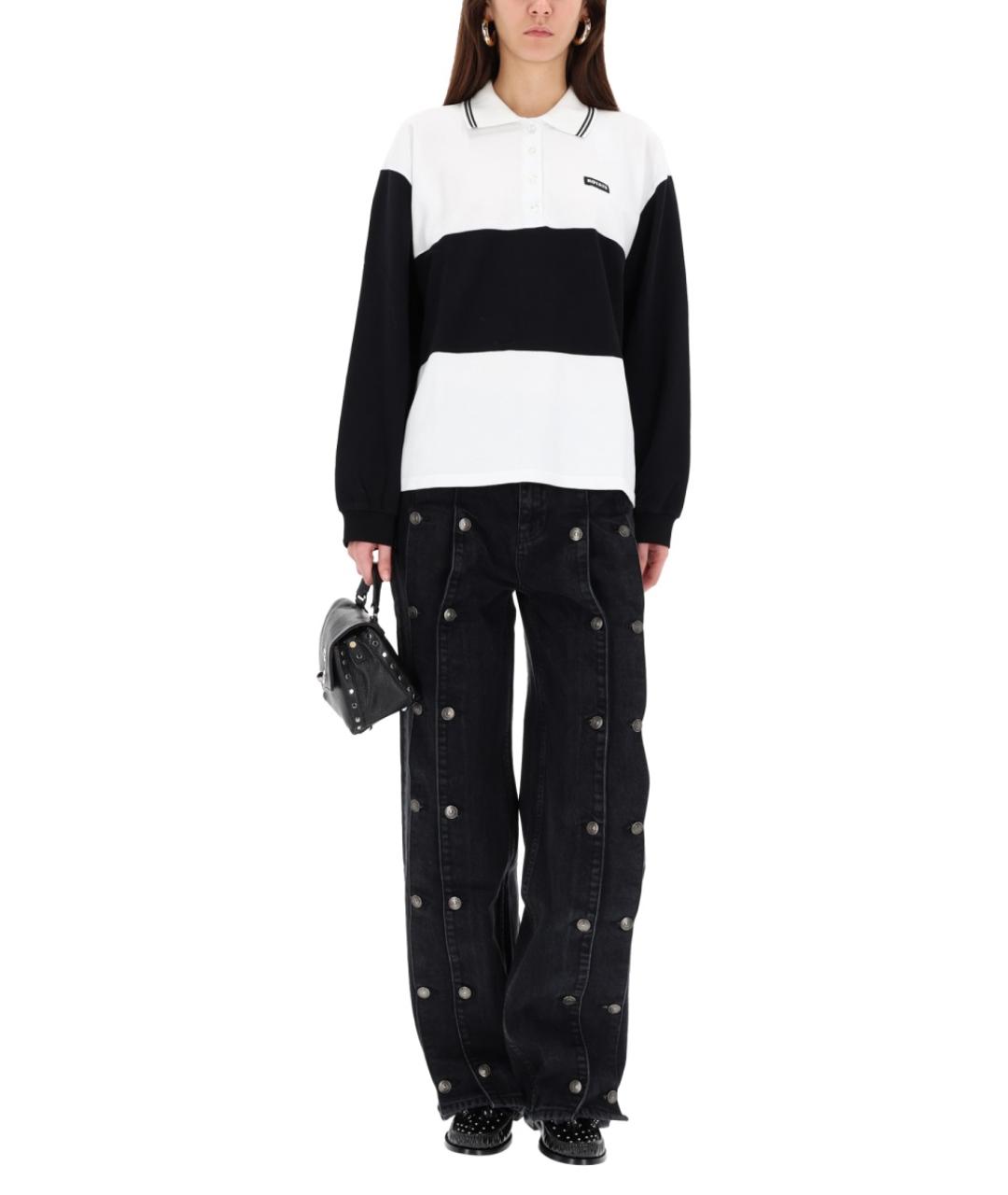 ROTATE Черные хлопковые прямые джинсы, фото 3