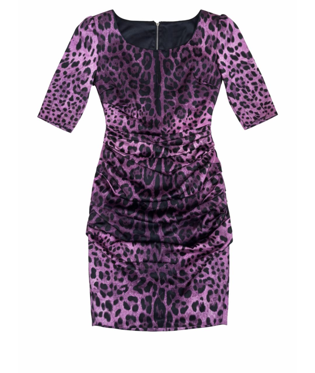 DOLCE&GABBANA Мульти шелковое повседневное платье, фото 5