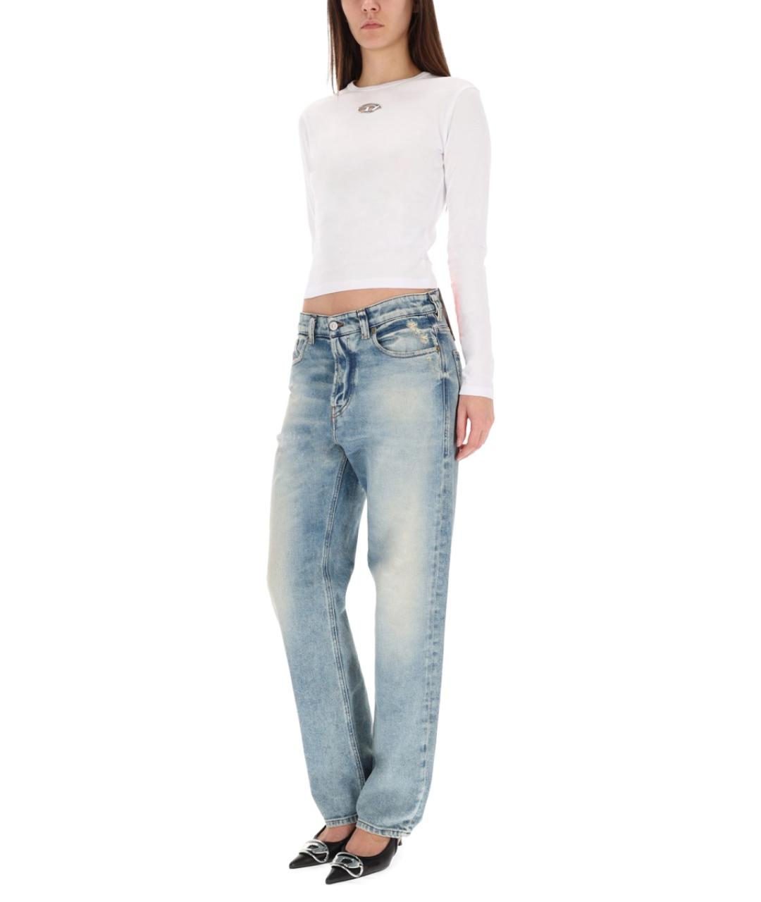 DIESEL Синие хлопковые прямые джинсы, фото 3