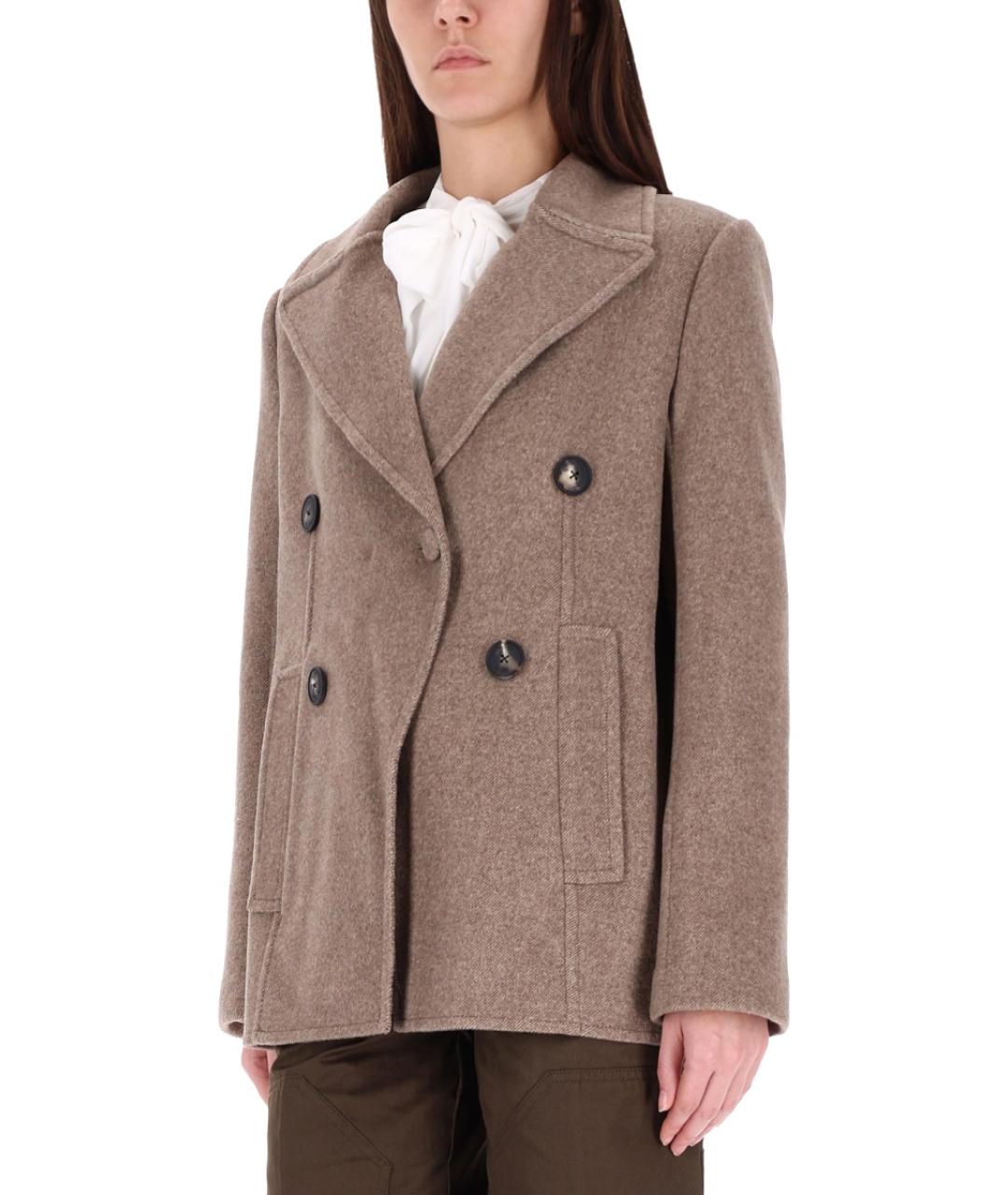 TORY BURCH Коричневое шерстяное пальто, фото 4