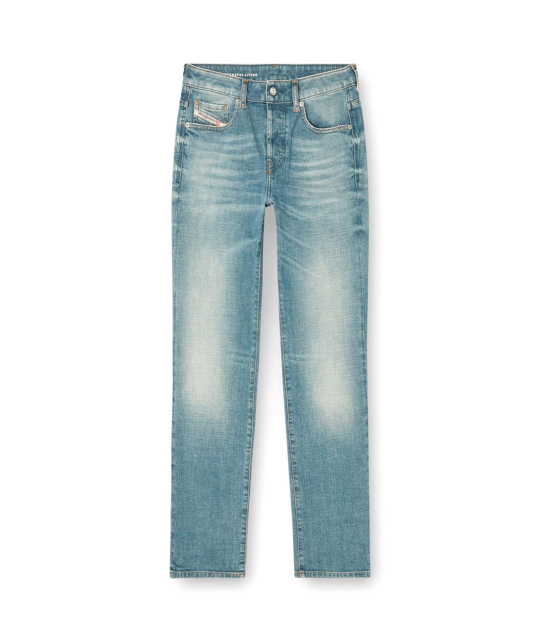 DIESEL Синие хлопковые прямые джинсы, фото 1