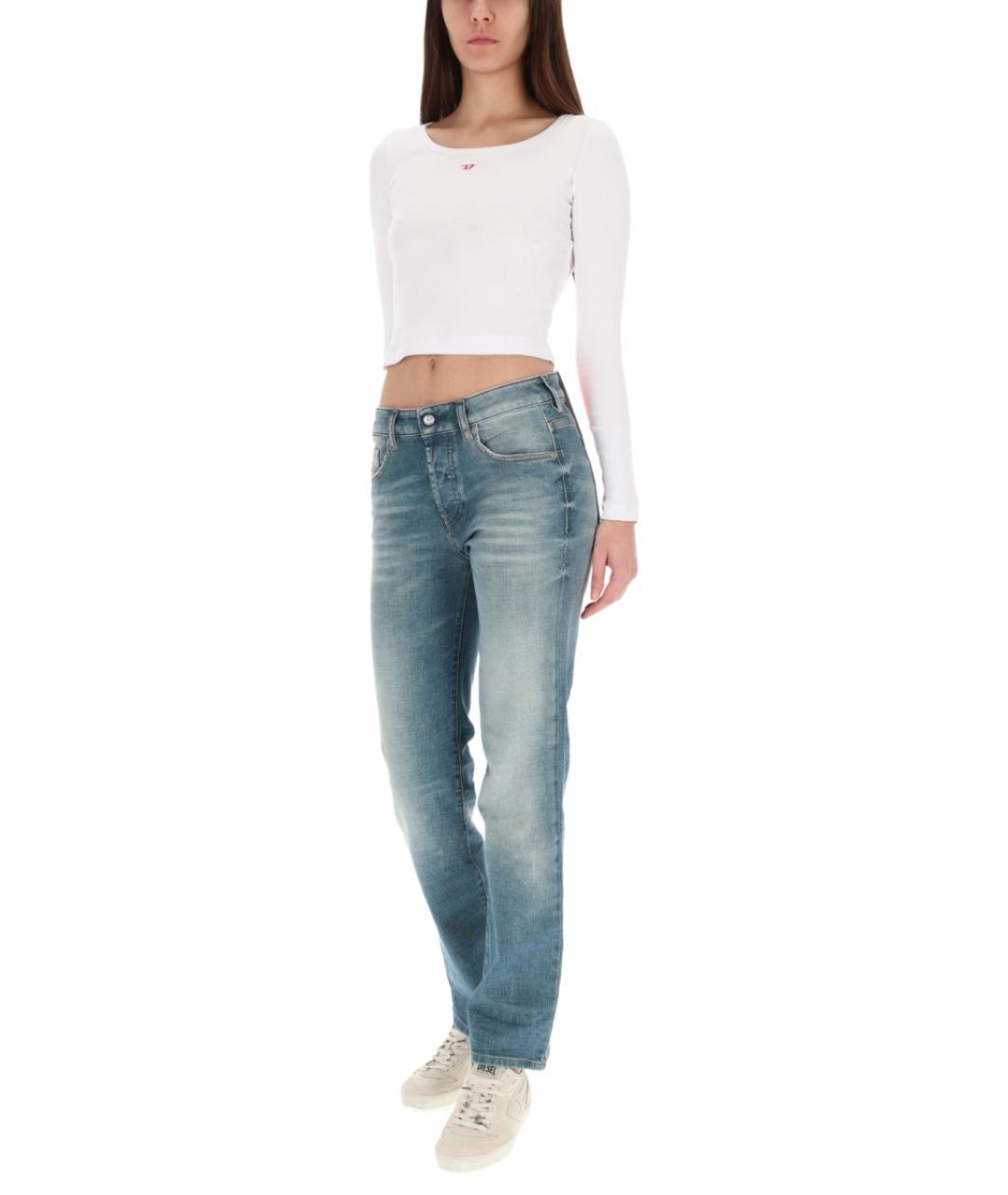 DIESEL Синие хлопковые прямые джинсы, фото 3