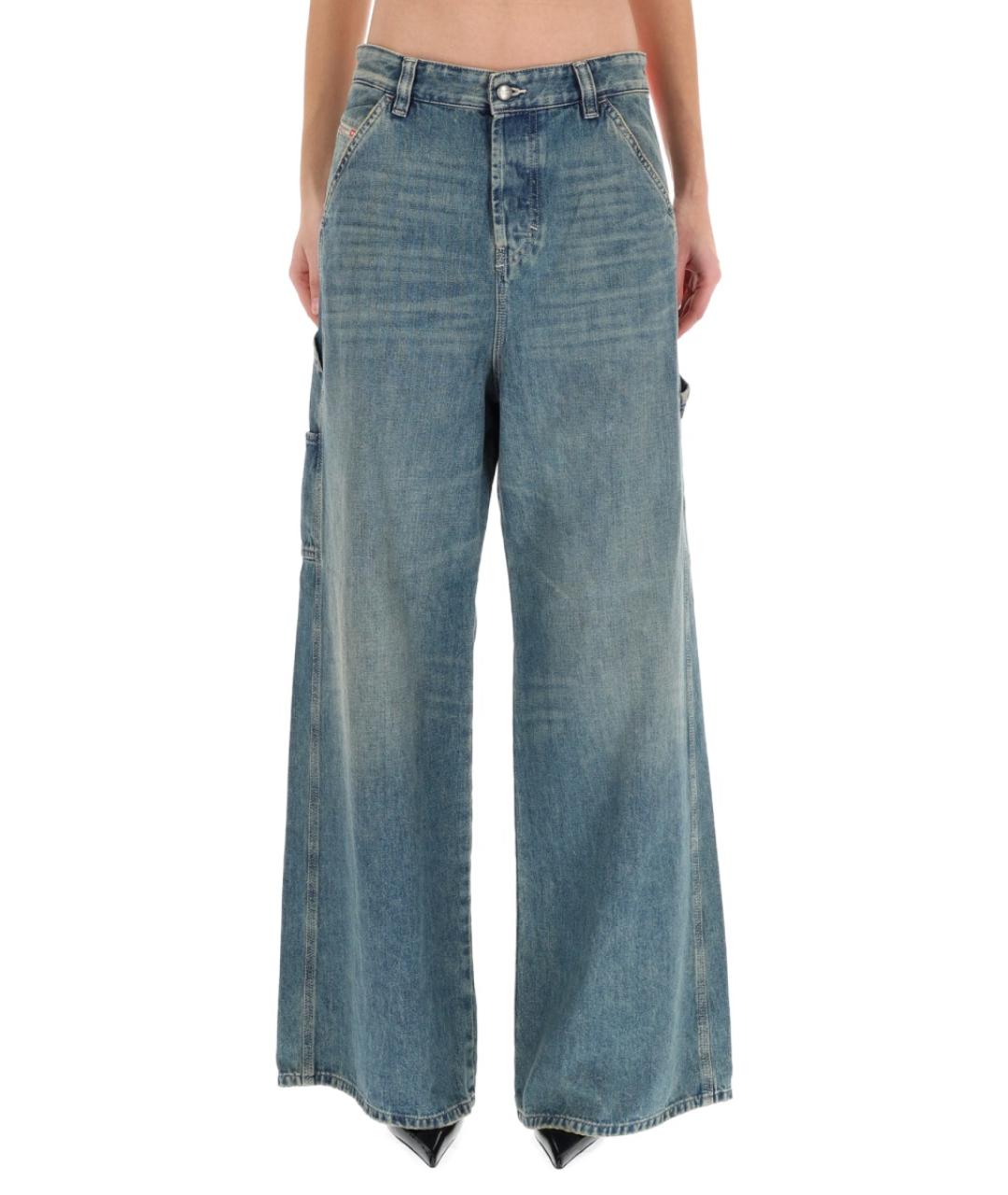 DIESEL Синие хлопковые прямые джинсы, фото 2