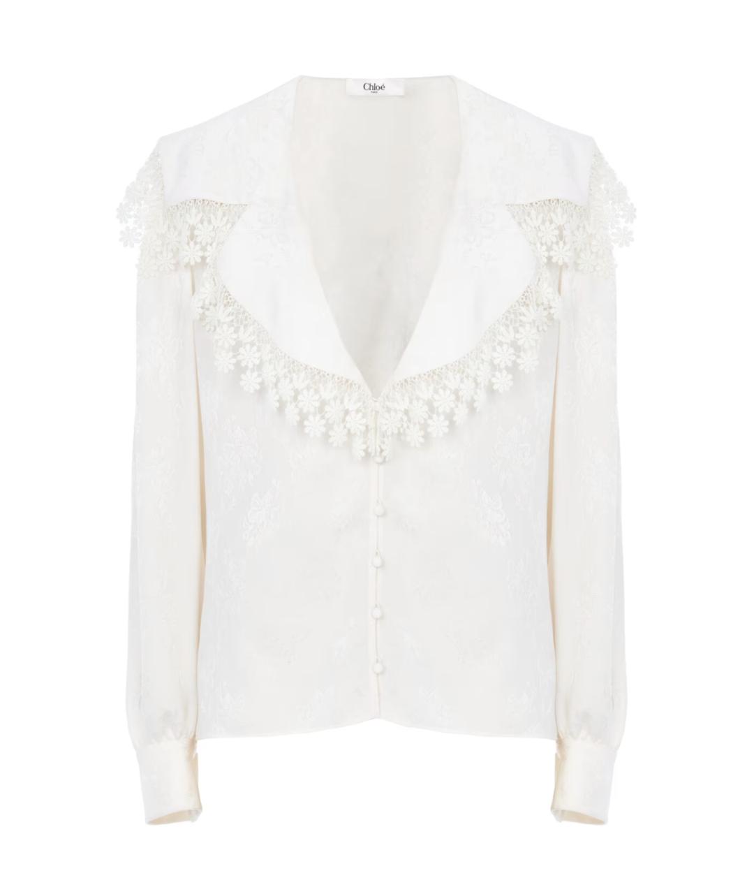 CHLOE Белая шелковая блузы, фото 1