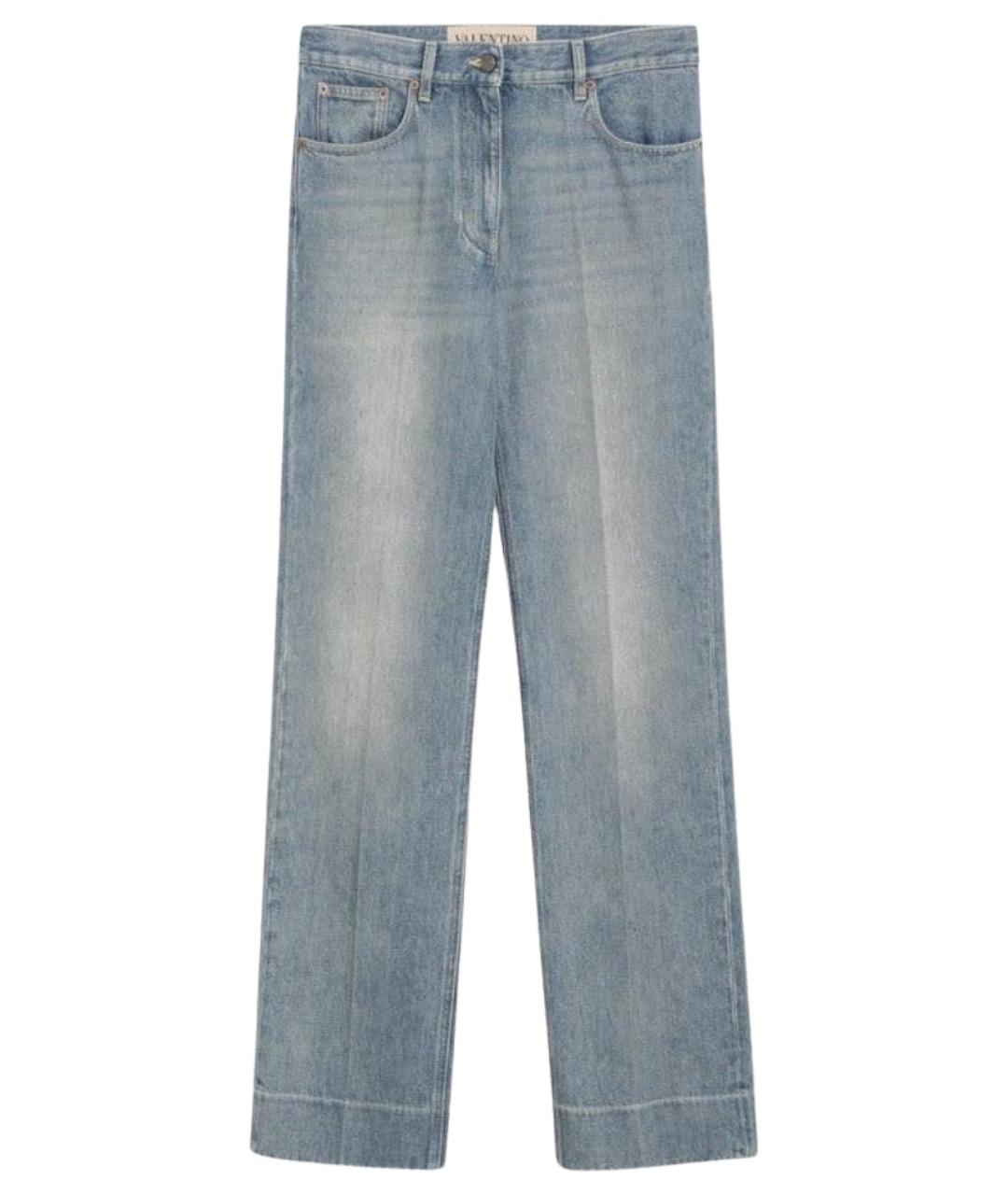 VALENTINO Голубые хлопковые прямые джинсы, фото 1
