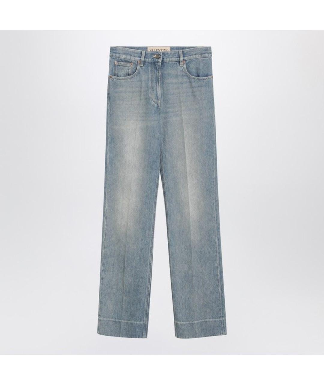 VALENTINO Голубые хлопковые прямые джинсы, фото 3