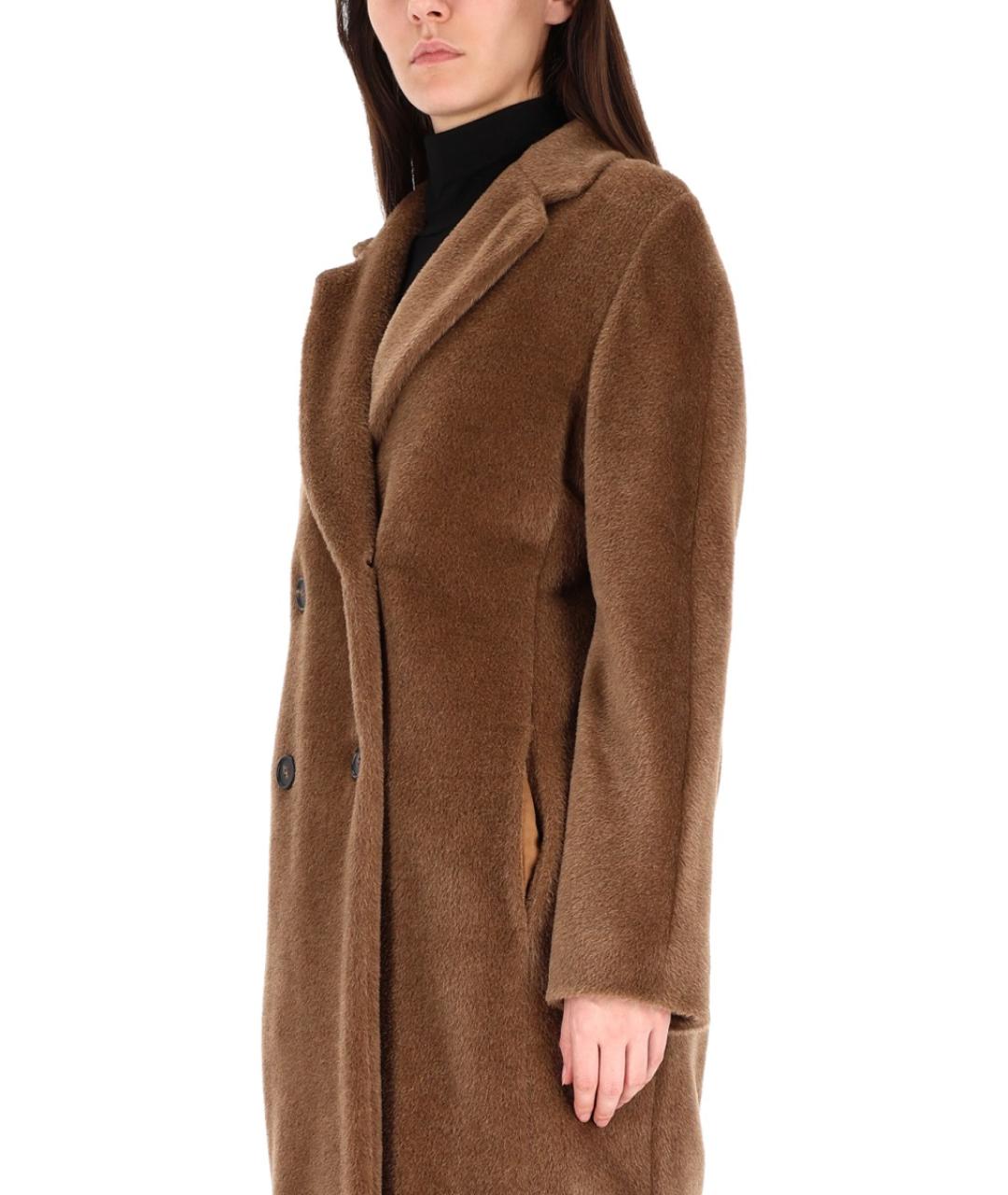 'S MAX MARA Коричневое шерстяное пальто, фото 3