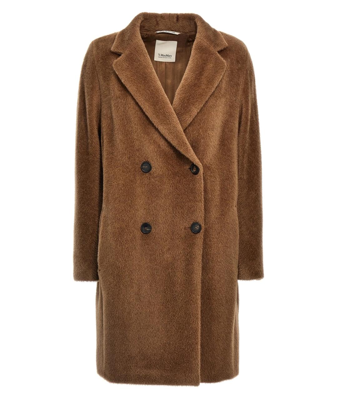 'S MAX MARA Коричневое шерстяное пальто, фото 1
