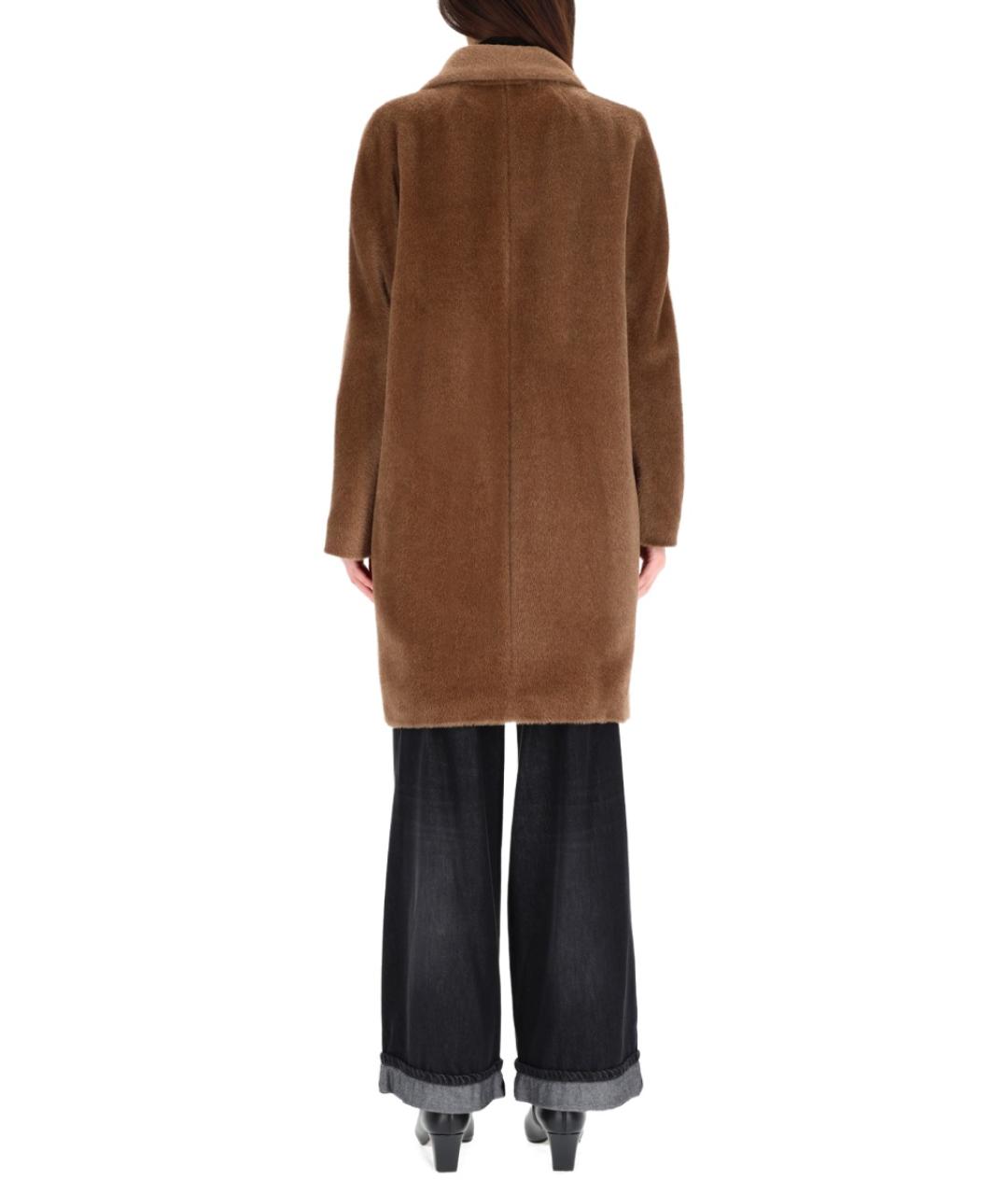 'S MAX MARA Коричневое шерстяное пальто, фото 4
