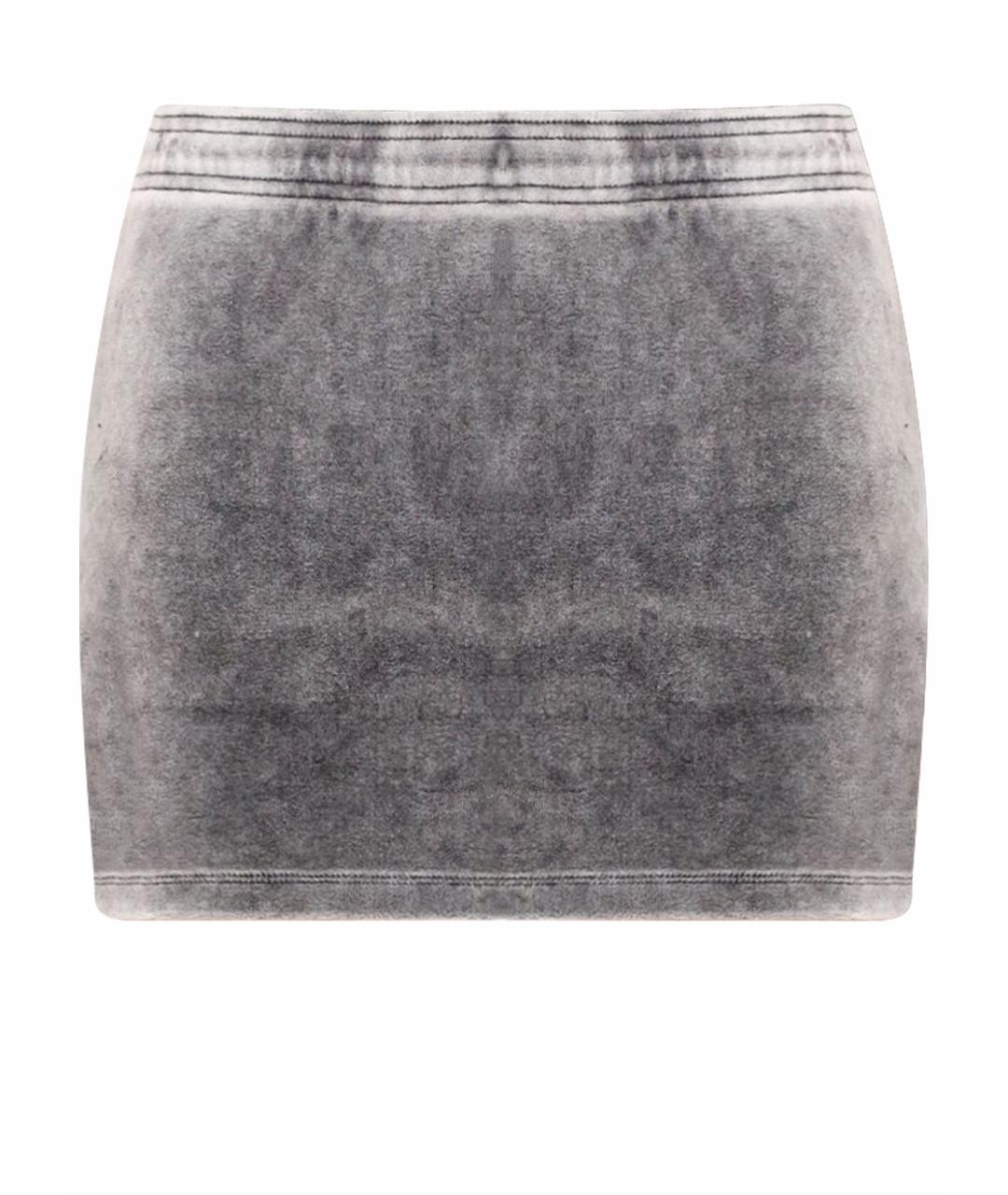 T BY ALEXANDER WANG Серая хлопковая юбка мини, фото 1