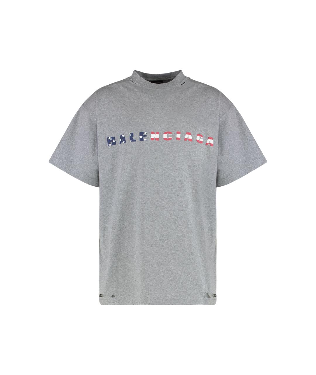 MM6 MAISON MARGIELA Серая хлопковая футболка, фото 1