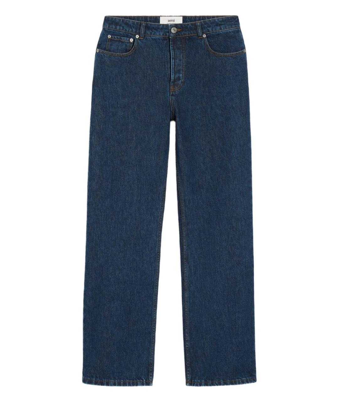 Ami Paris Синие хлопковые прямые джинсы, фото 1