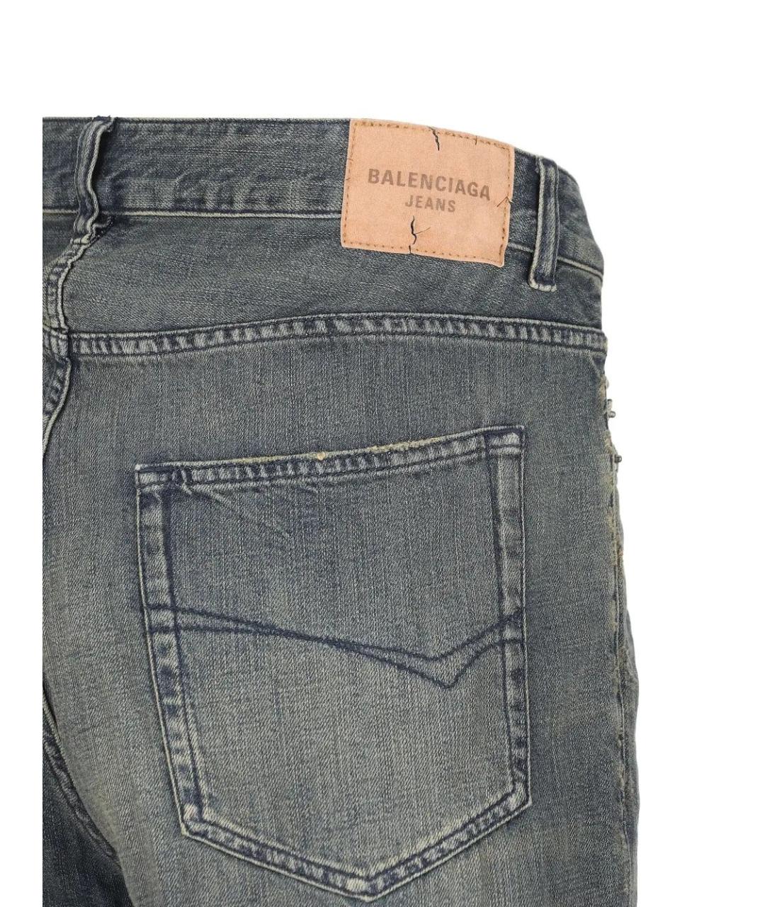 BALENCIAGA Серые хлопковые прямые джинсы, фото 4