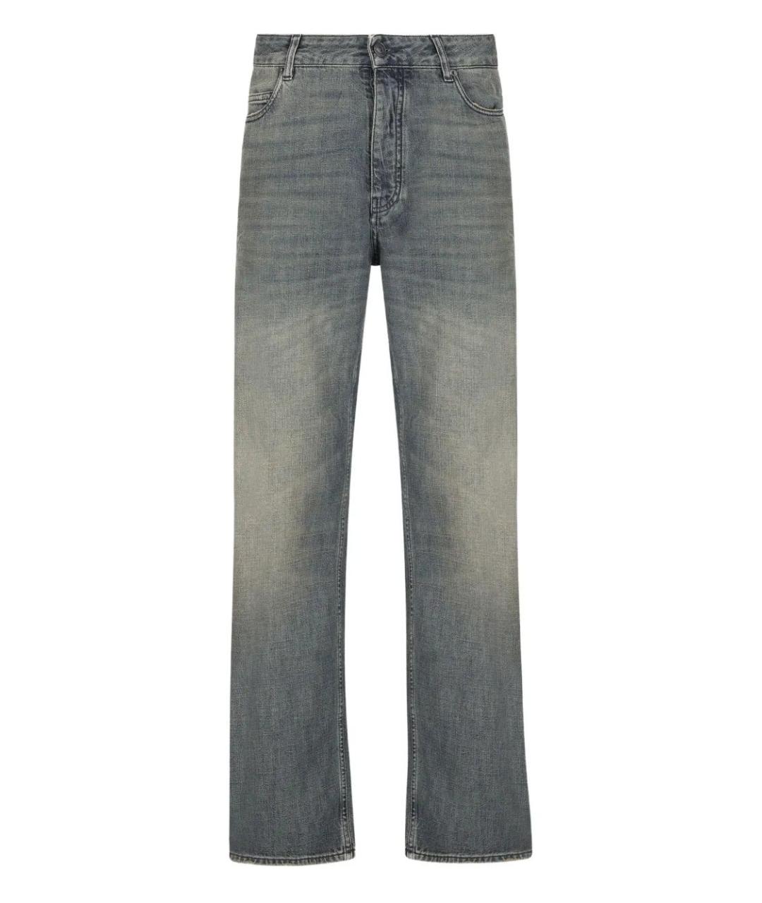 BALENCIAGA Серые хлопковые прямые джинсы, фото 1