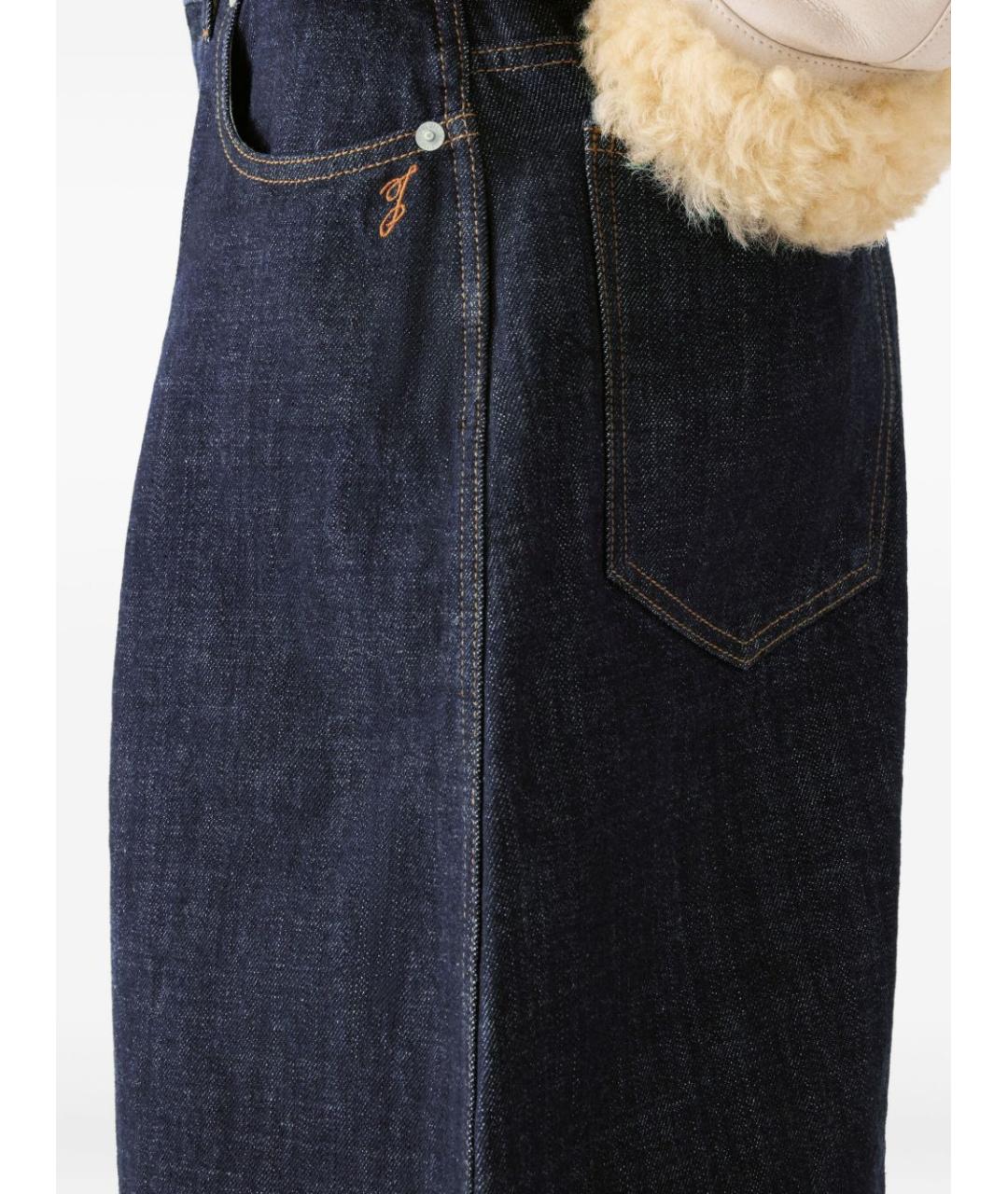 JACQUEMUS Темно-синие хлопковые прямые джинсы, фото 5