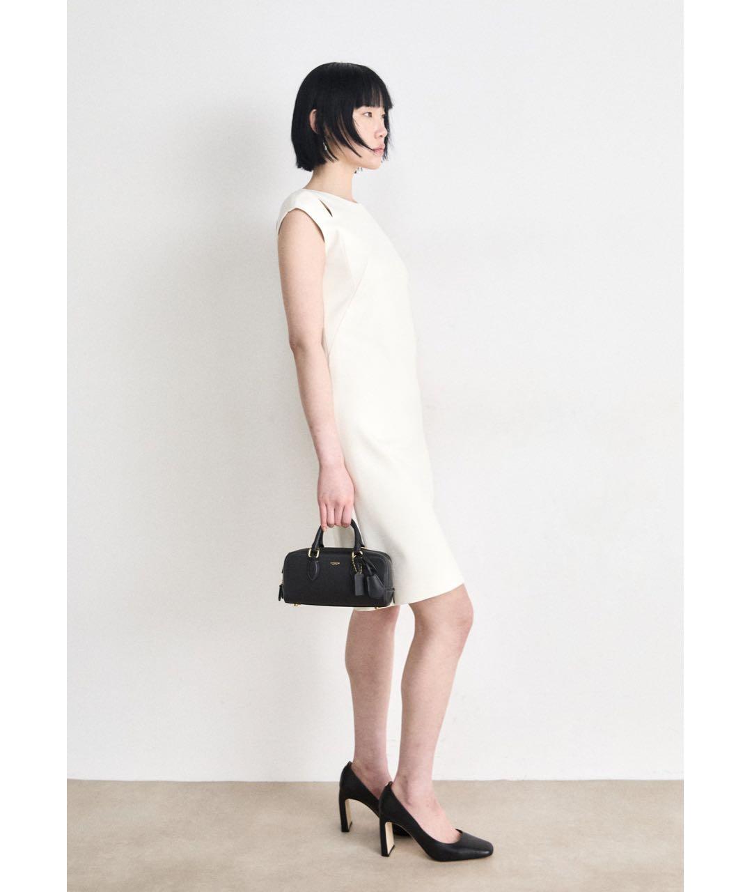 COACH Черная кожаная сумка с короткими ручками, фото 5