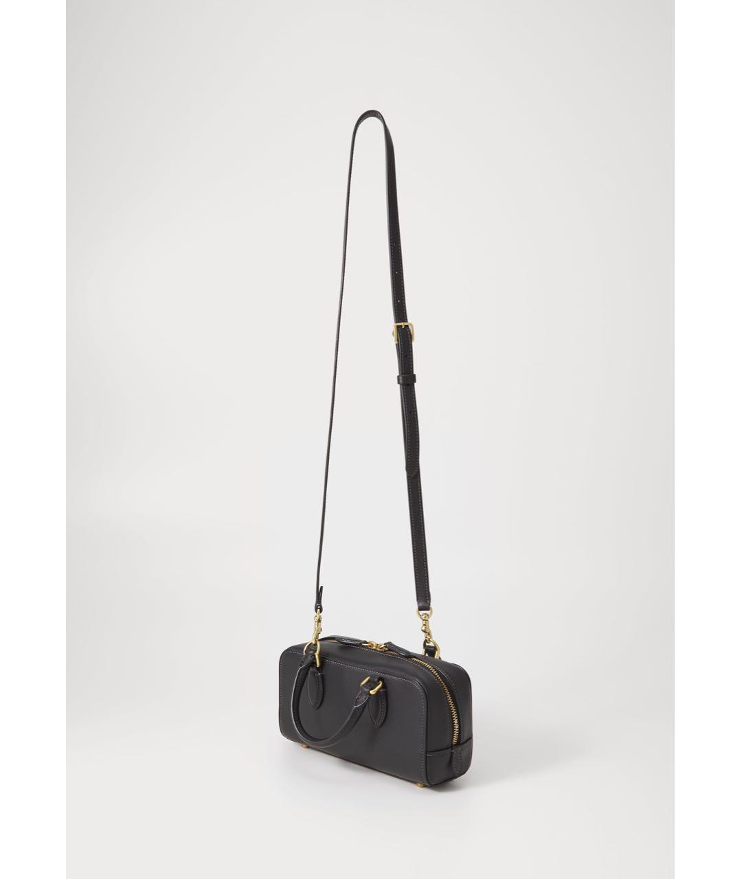 COACH Черная кожаная сумка с короткими ручками, фото 6