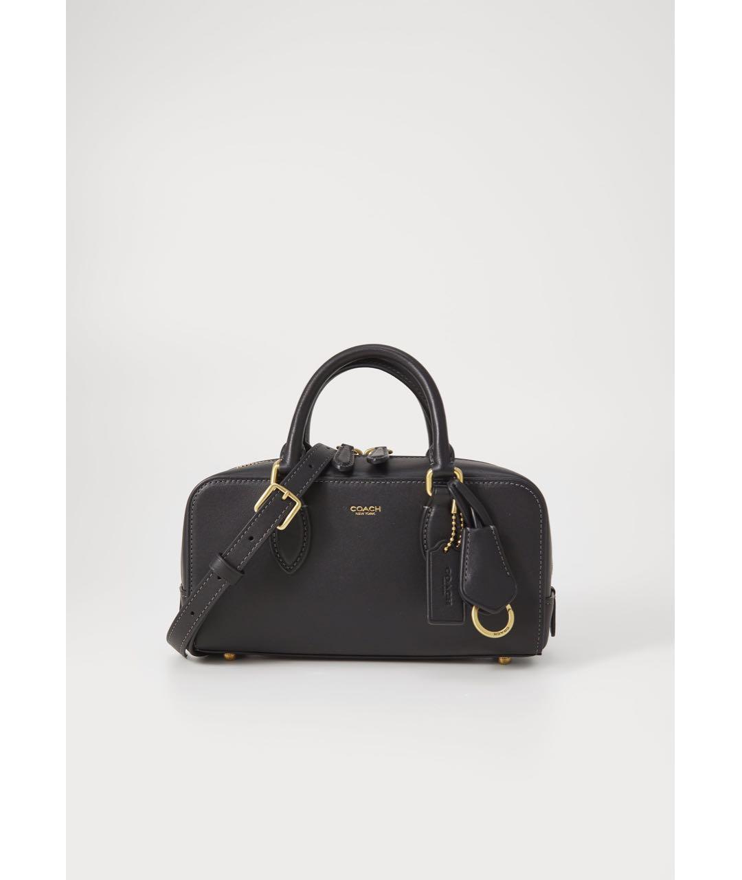 COACH Черная кожаная сумка с короткими ручками, фото 8