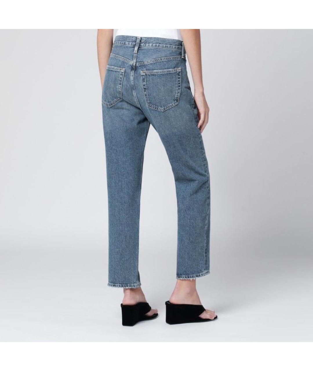 AGOLDE Синие хлопковые прямые джинсы, фото 3