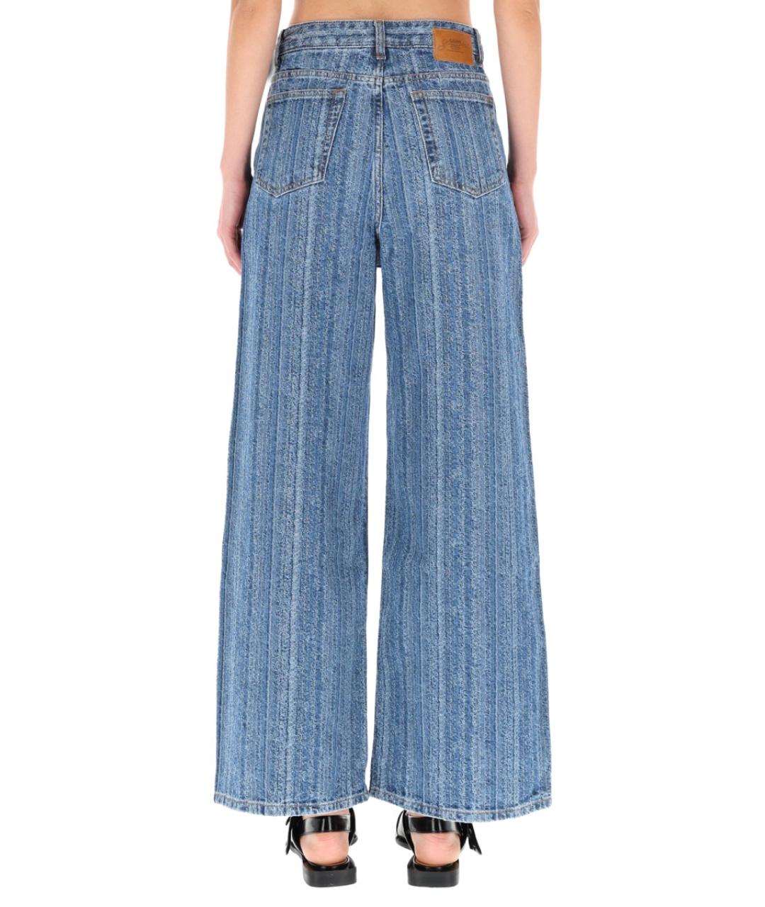 GANNI Синие хлопковые прямые джинсы, фото 5