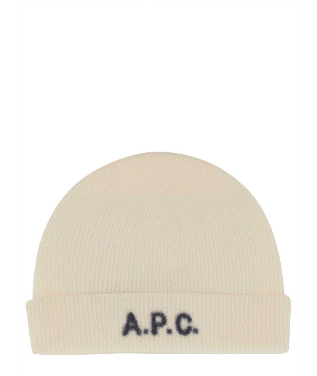 A.P.C. Белая шерстяная шапка, фото 1