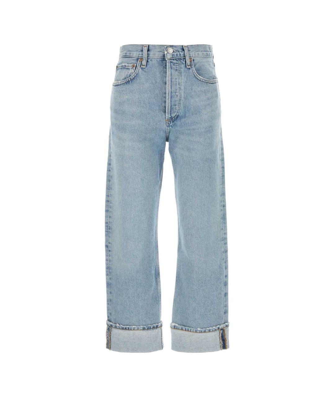 AGOLDE Голубые хлопковые прямые джинсы, фото 1