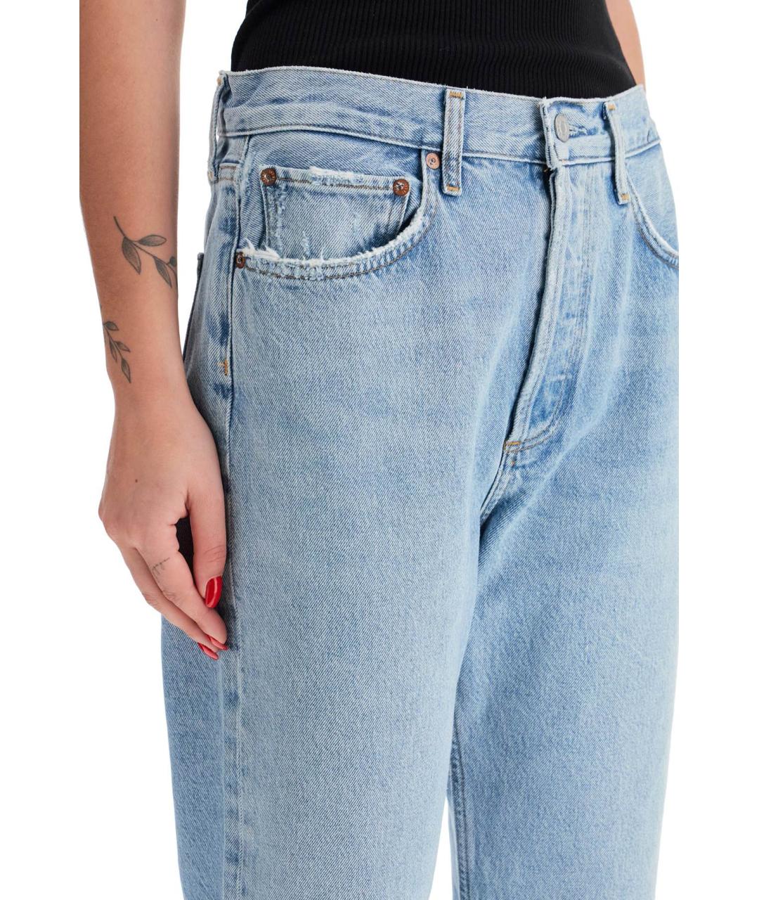 AGOLDE Голубые хлопковые прямые джинсы, фото 4