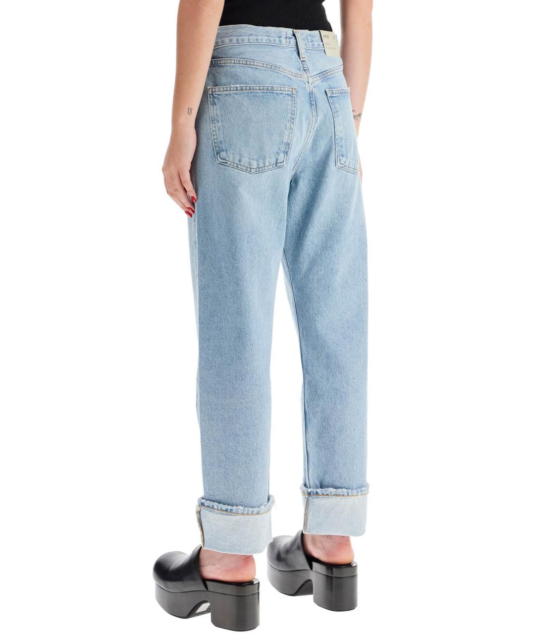 AGOLDE Голубые хлопковые прямые джинсы, фото 3