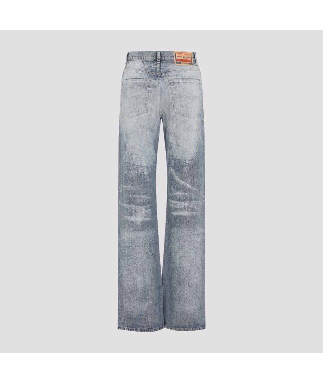 DIESEL Голубые хлопковые прямые джинсы, фото 3