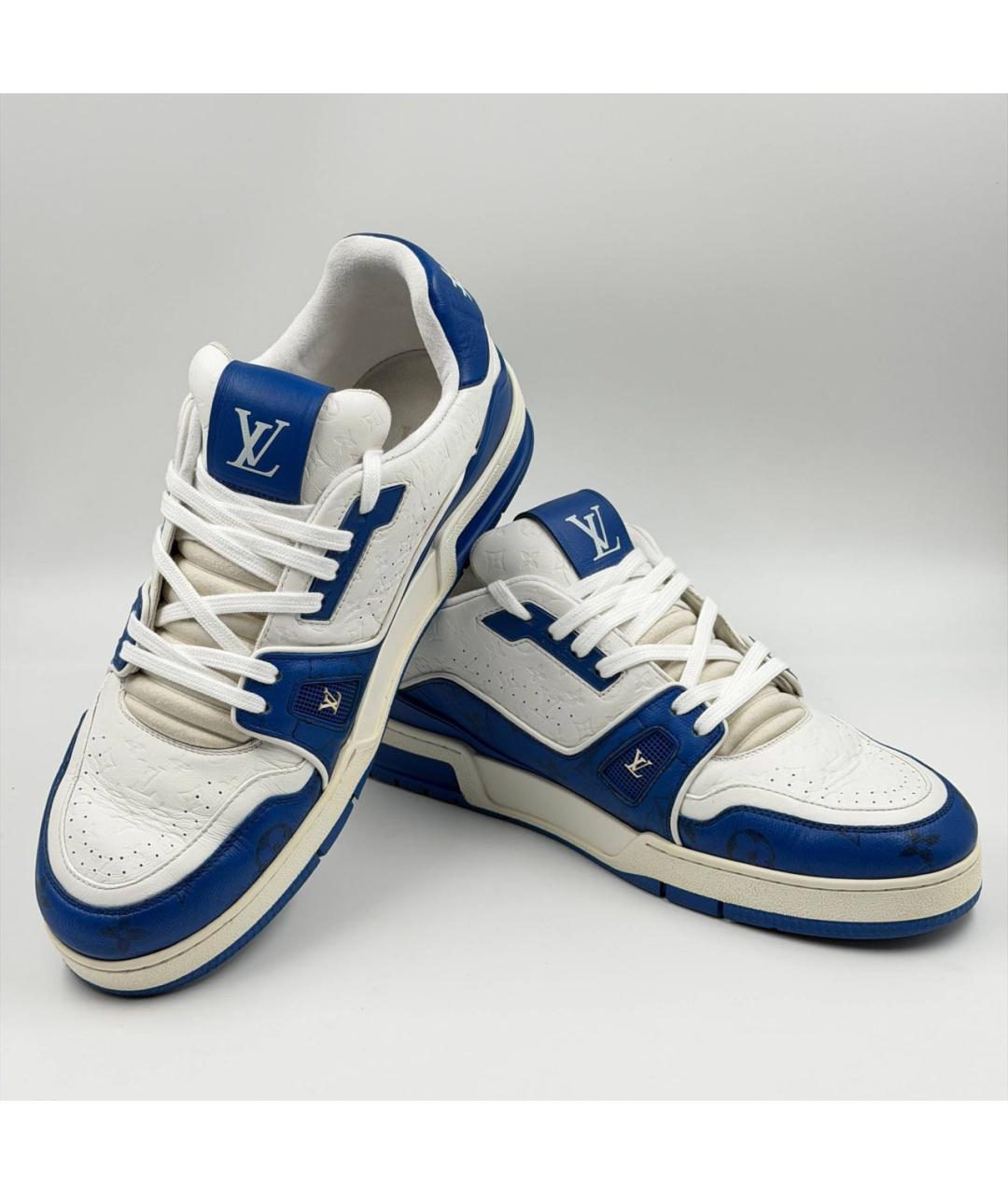 LOUIS VUITTON Белые кожаные низкие кроссовки / кеды, фото 4