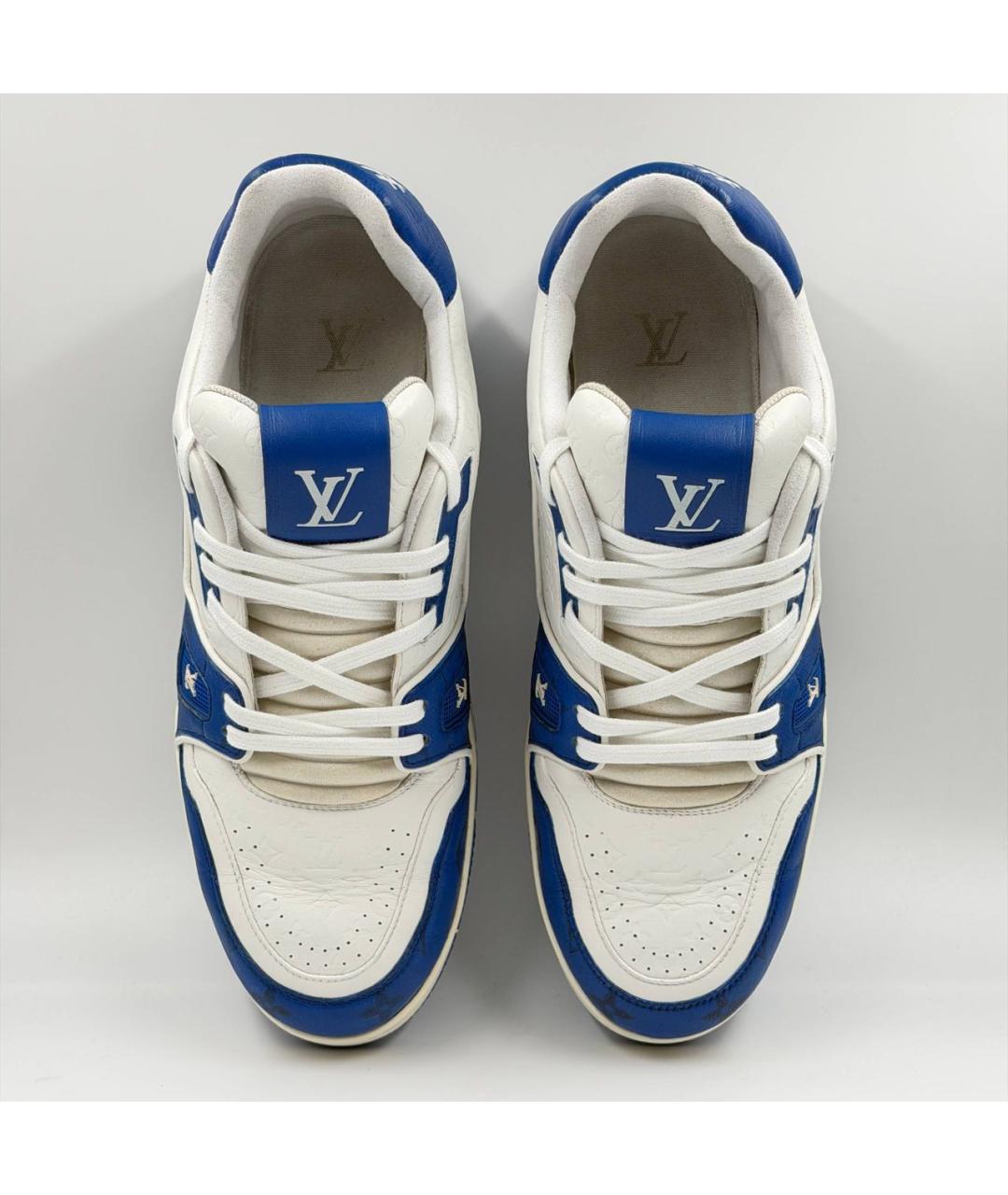 LOUIS VUITTON Белые кожаные низкие кроссовки / кеды, фото 3
