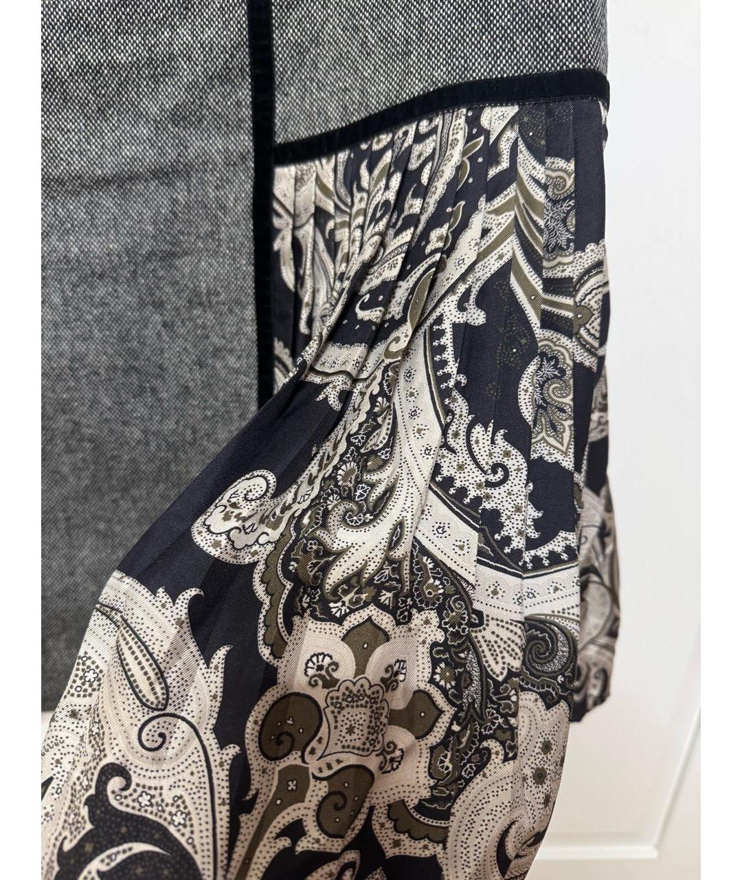 ETRO Серая шерстяная юбка миди, фото 4