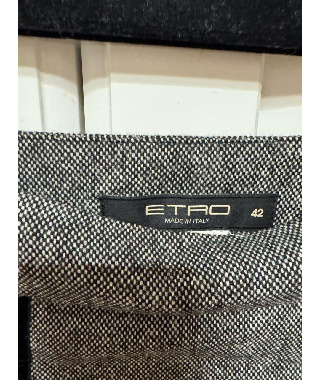 ETRO Серая шерстяная юбка миди, фото 3