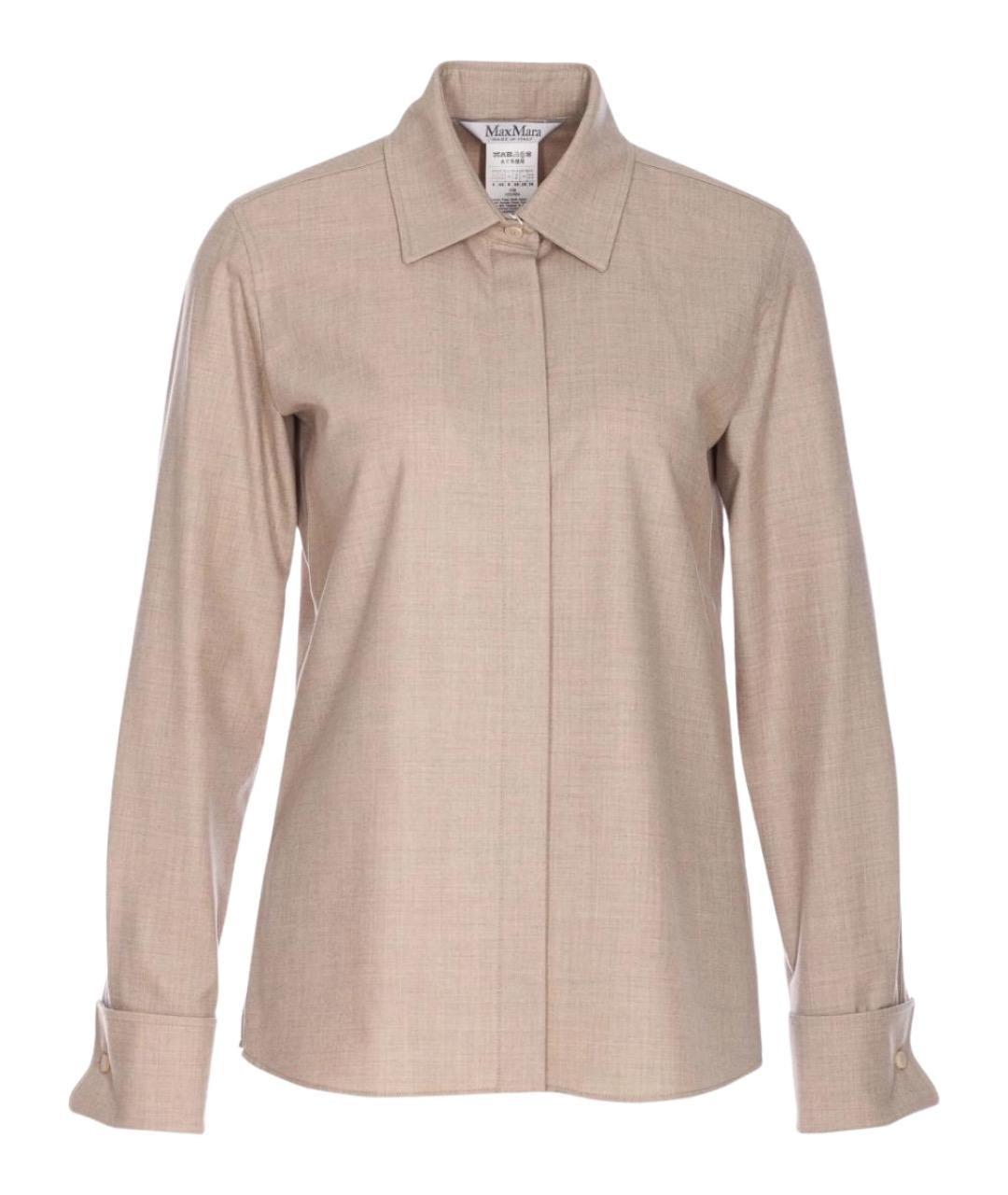 MAX MARA Бежевая кашемировая рубашка, фото 1