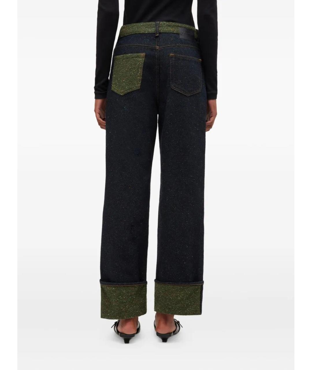 GANNI Синие хлопковые прямые джинсы, фото 4