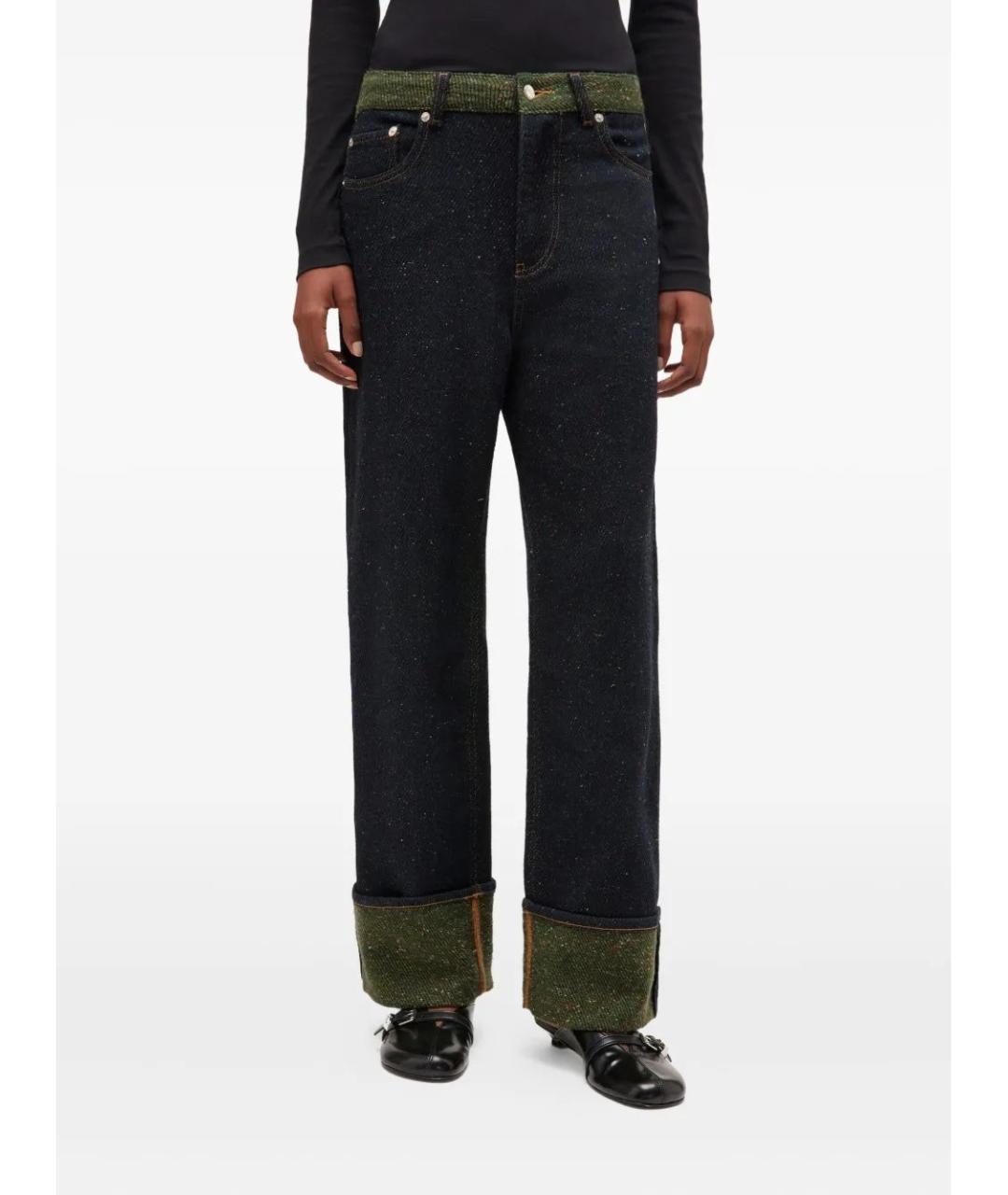 GANNI Синие хлопковые прямые джинсы, фото 3